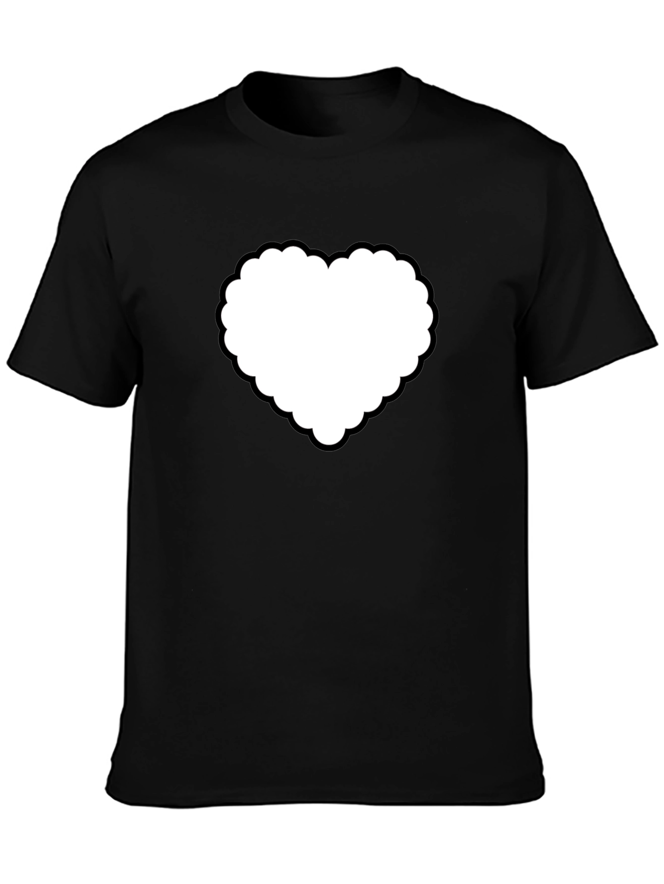 Heart Graphic Black T-Shirt - Soft Cotton Blend Casual Wear