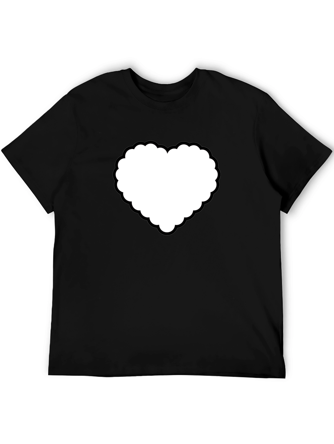 Heart Graphic Black T-Shirt - Soft Cotton Blend Casual Wear