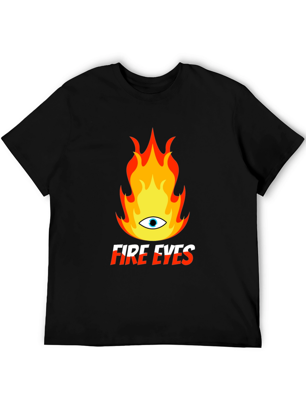 Fire Eyes Graphic Tee - Trendy Black T-Shirt