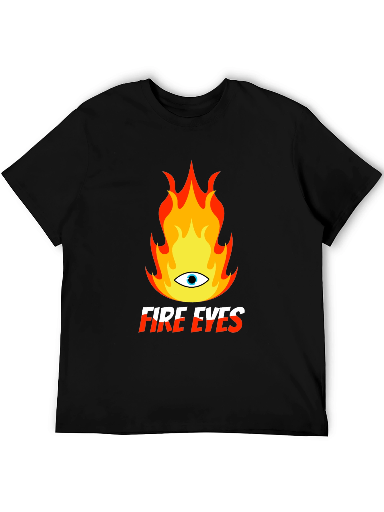 Fire Eyes Graphic Tee - Trendy Black T-Shirt