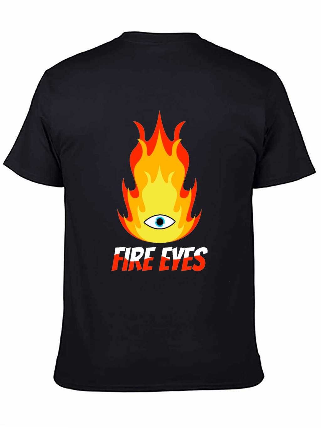Fire Eyes Graphic Tee - Trendy Black T-Shirt