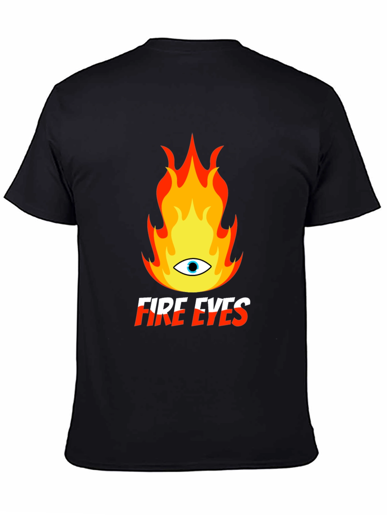 Fire Eyes Graphic Tee - Trendy Black T-Shirt