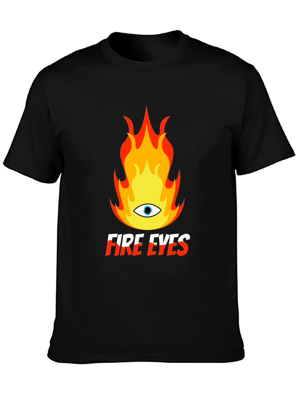 Fire Eyes Graphic Tee - Trendy Black T-Shirt