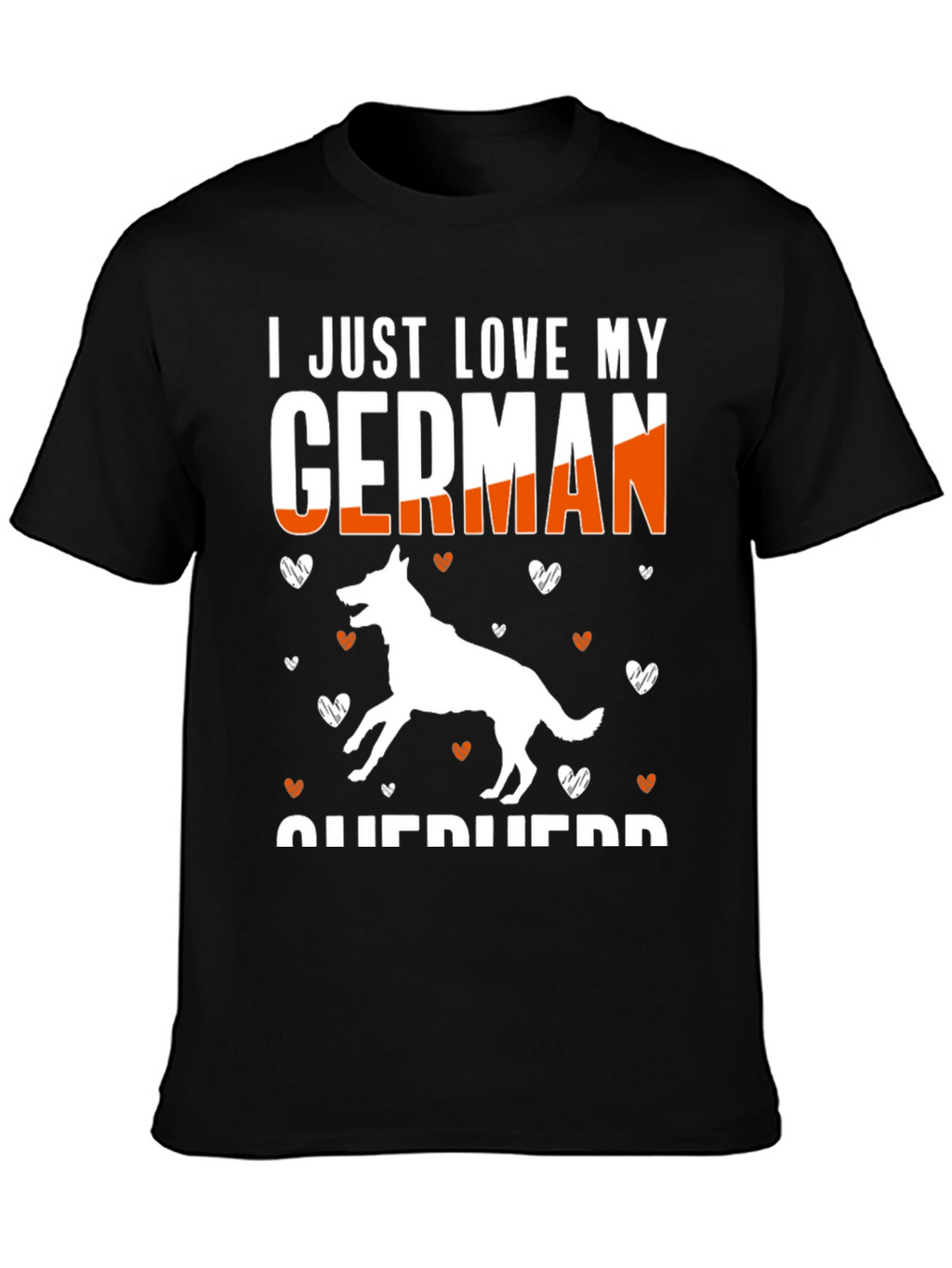 I Love My German Shepherd Black T-Shirt