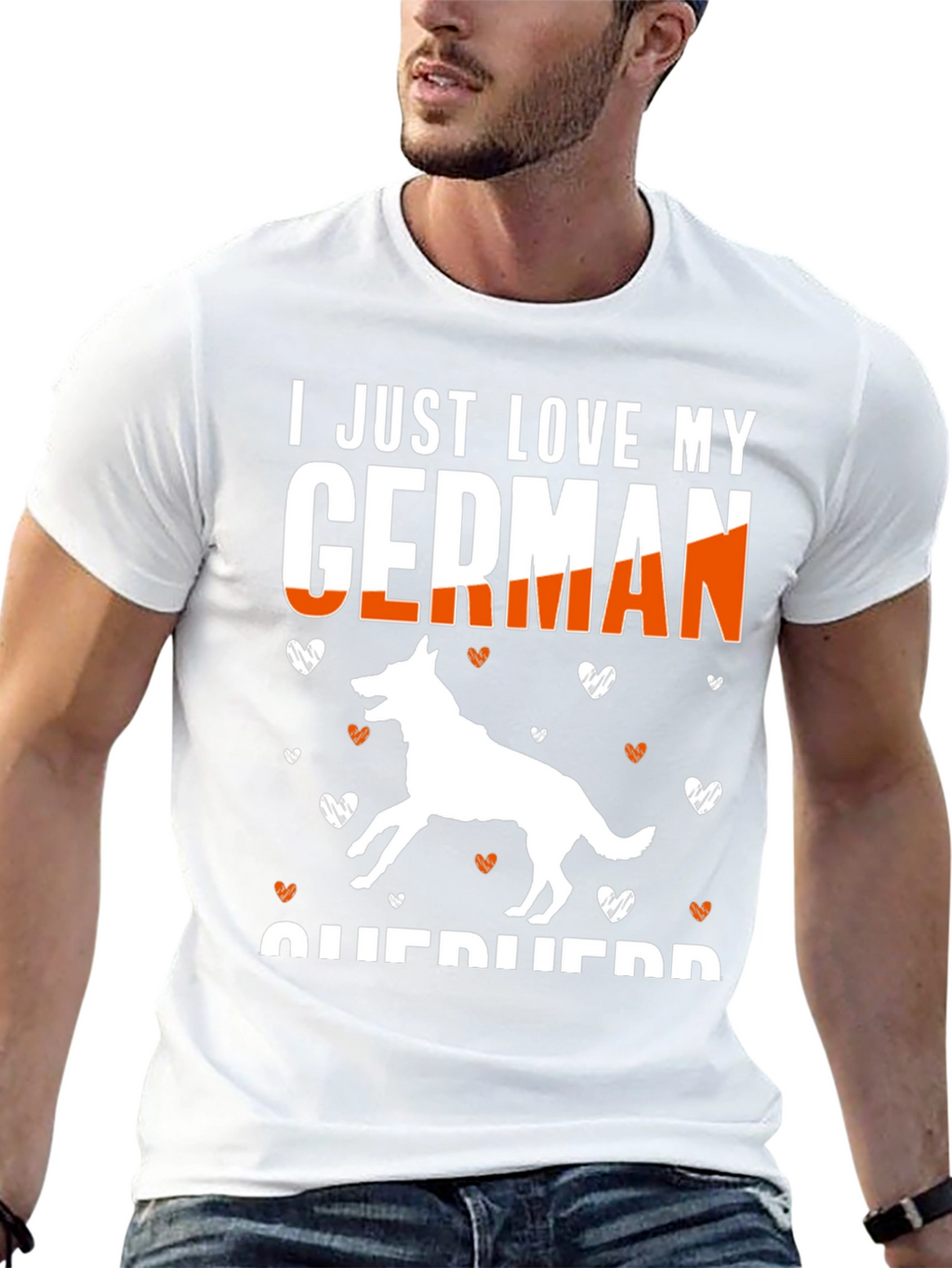 I Love My German Shepherd Black T-Shirt