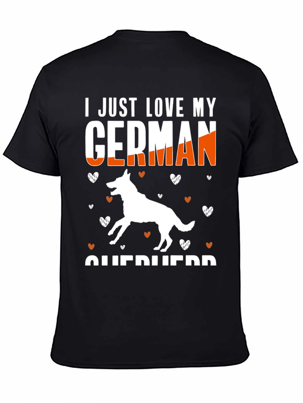 I Love My German Shepherd Black T-Shirt