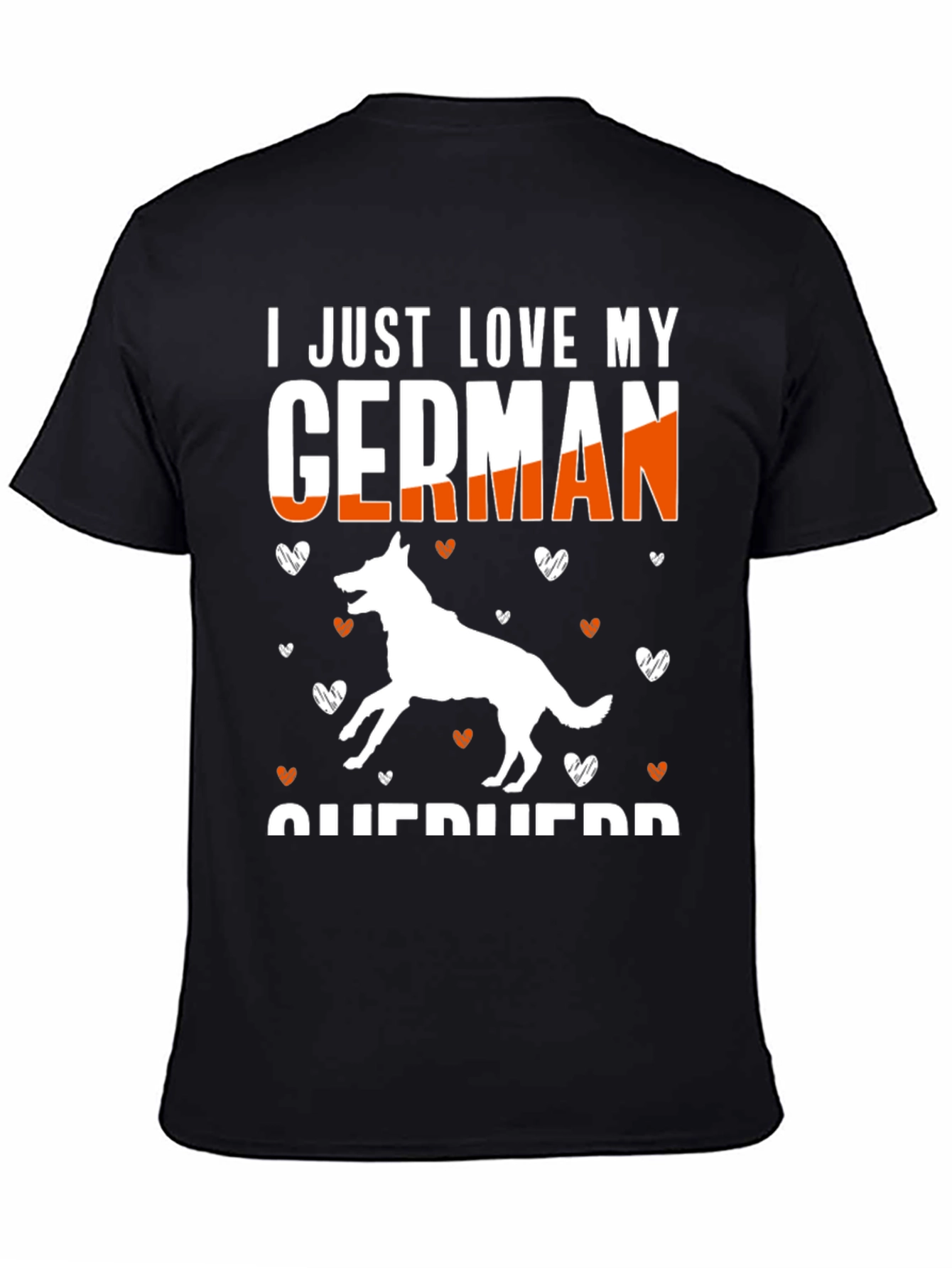 I Love My German Shepherd Black T-Shirt
