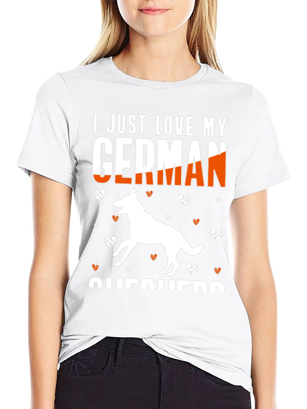 I Love My German Shepherd Black T-Shirt