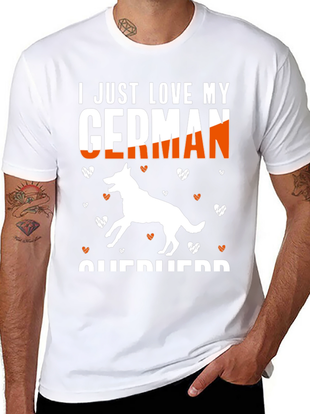 I Love My German Shepherd Black T-Shirt