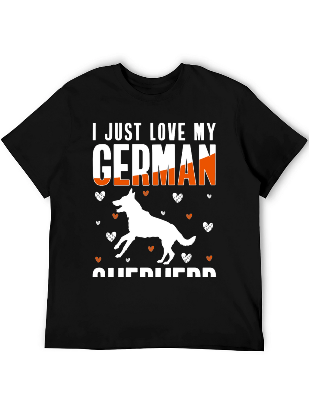 I Love My German Shepherd Black T-Shirt