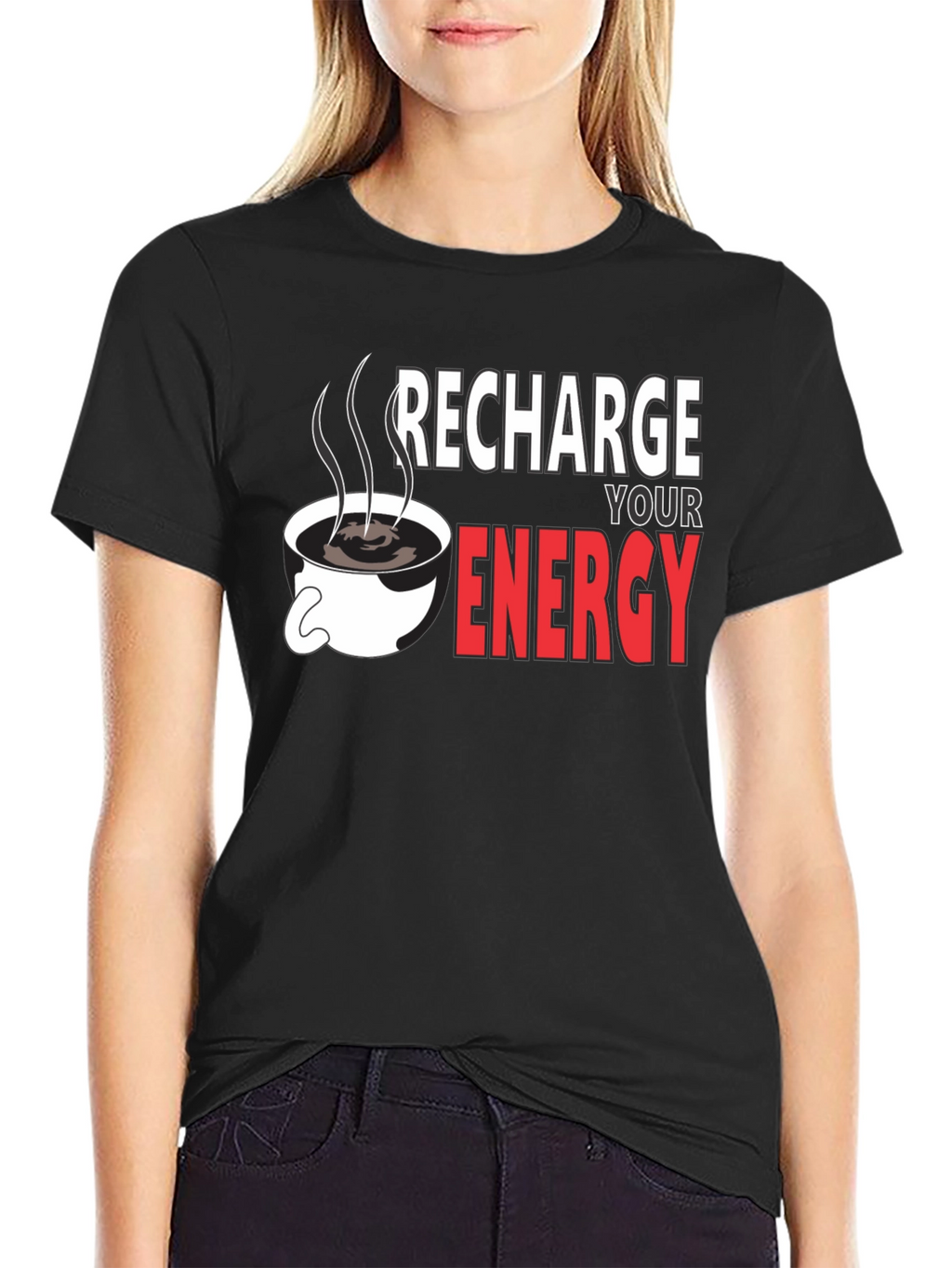 Recharge Your Energy Black T-Shirt