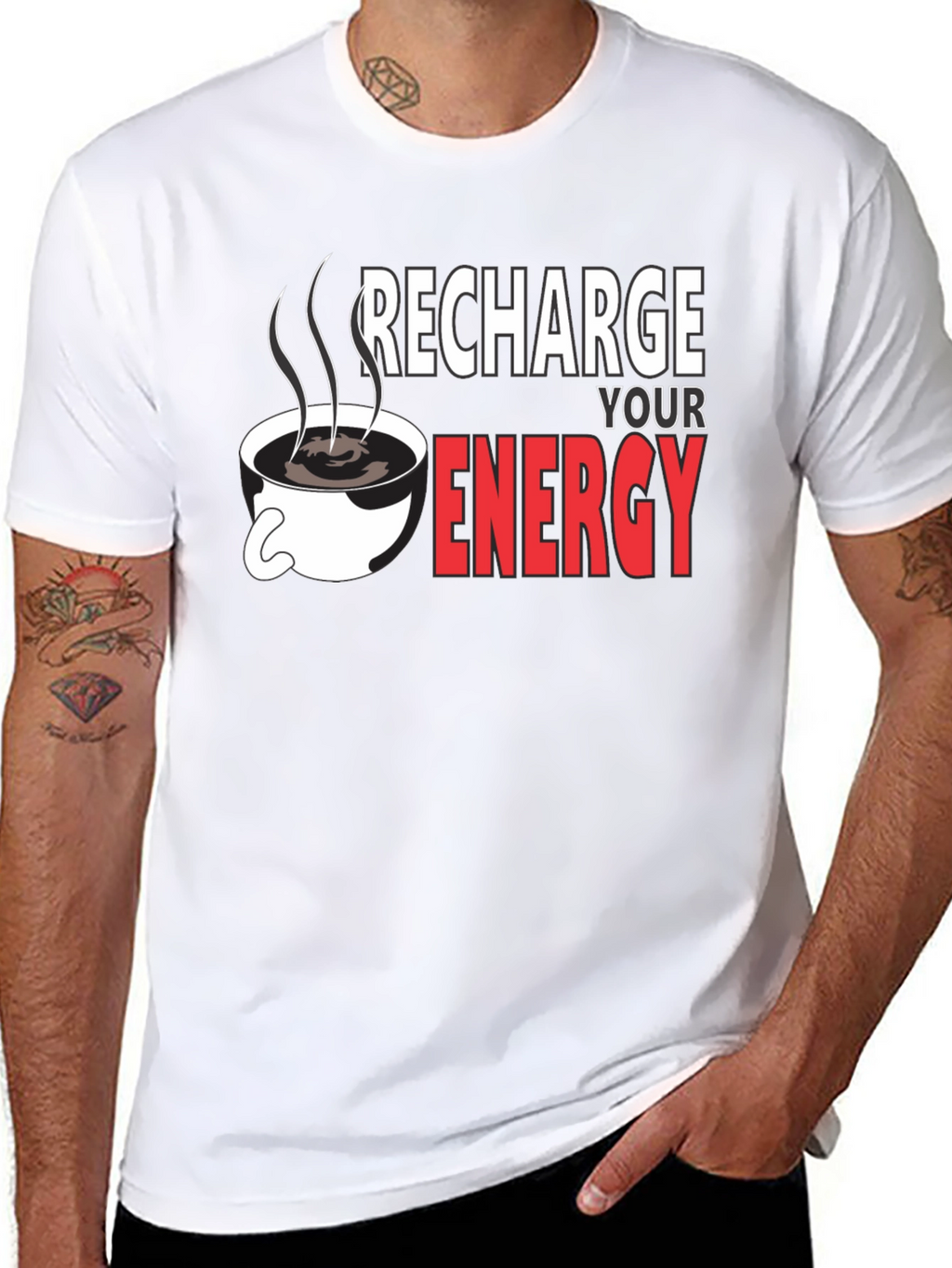 Recharge Your Energy Black T-Shirt