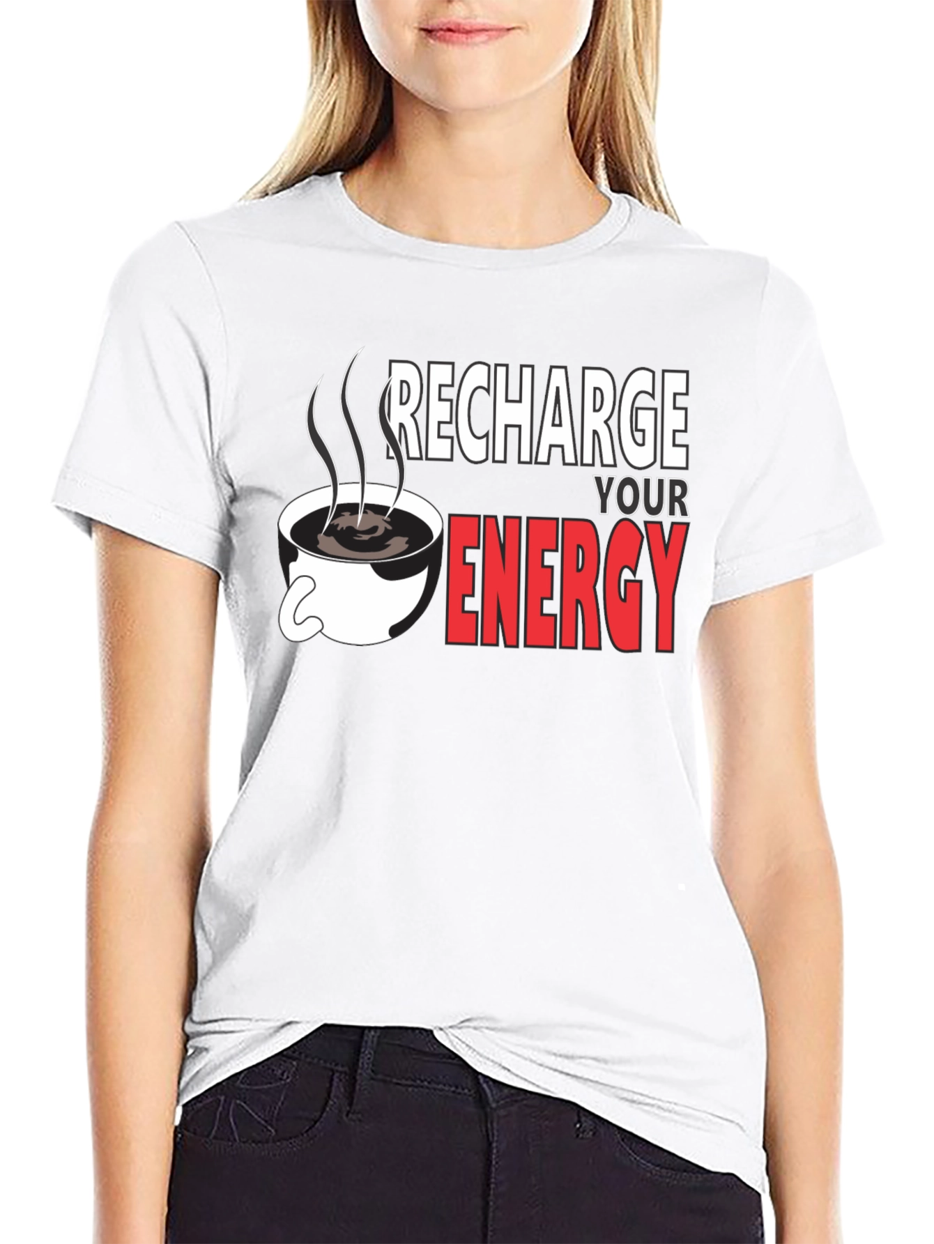 Recharge Your Energy Black T-Shirt