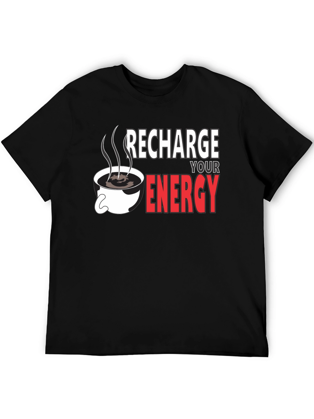 Recharge Your Energy Black T-Shirt