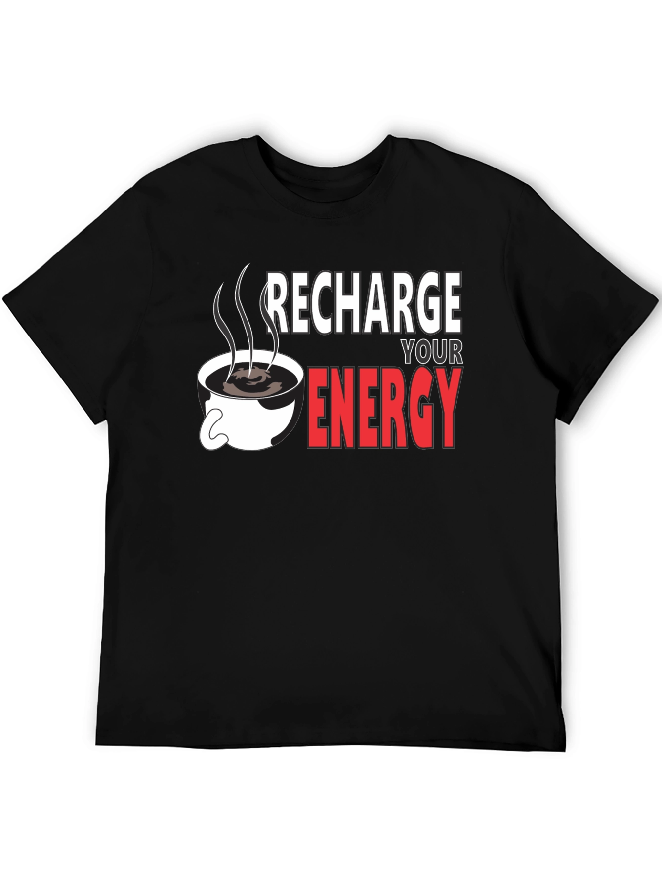 Recharge Your Energy Black T-Shirt