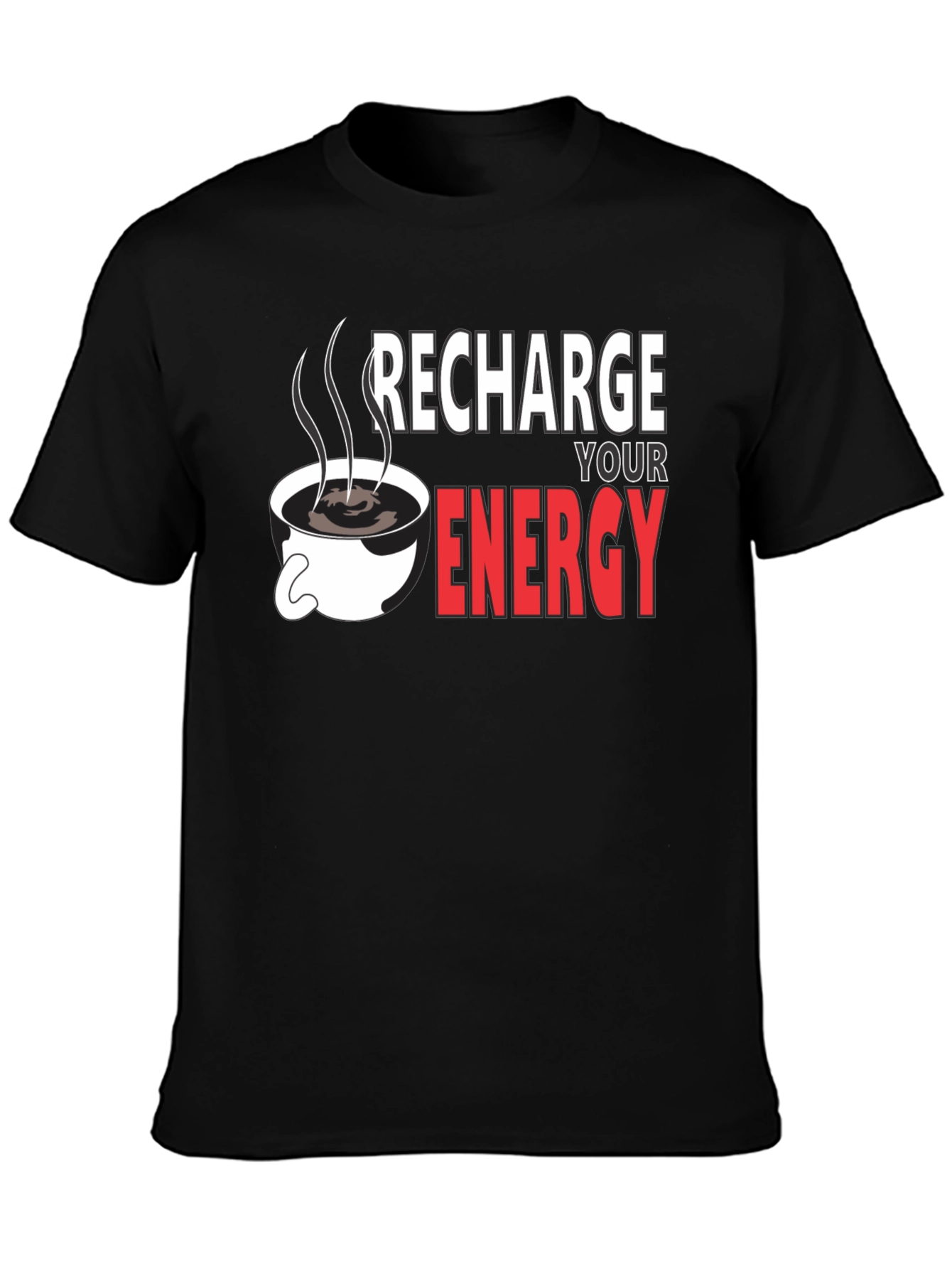 Recharge Your Energy Black T-Shirt