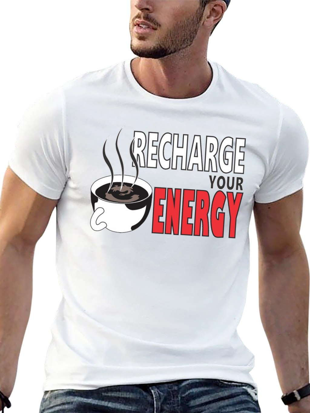 Recharge Your Energy Black T-Shirt