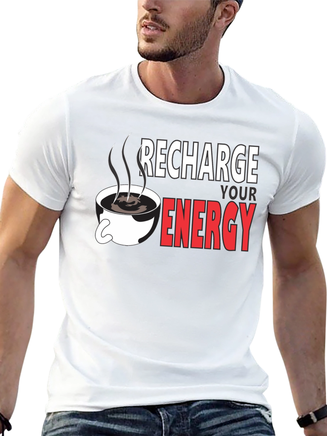 Recharge Your Energy Black T-Shirt