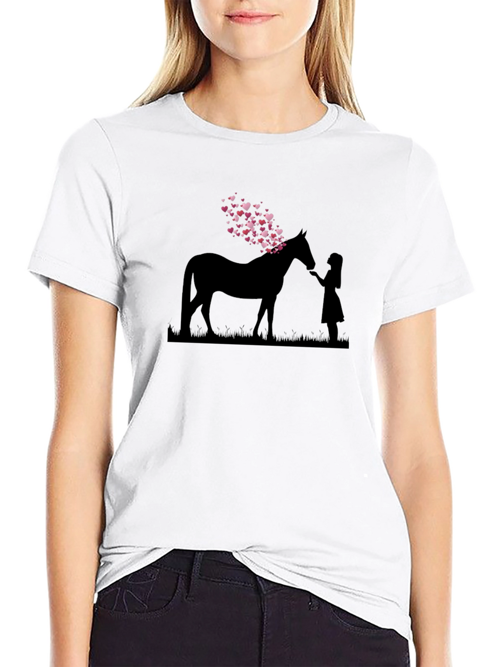 Heart Horse Graphic Tee - Black T-Shirt