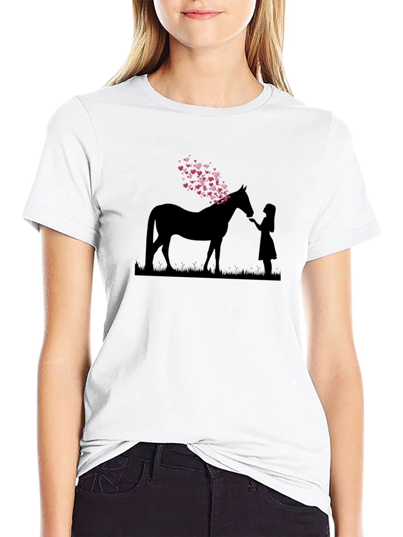 Heart Horse Graphic Tee - Black T-Shirt