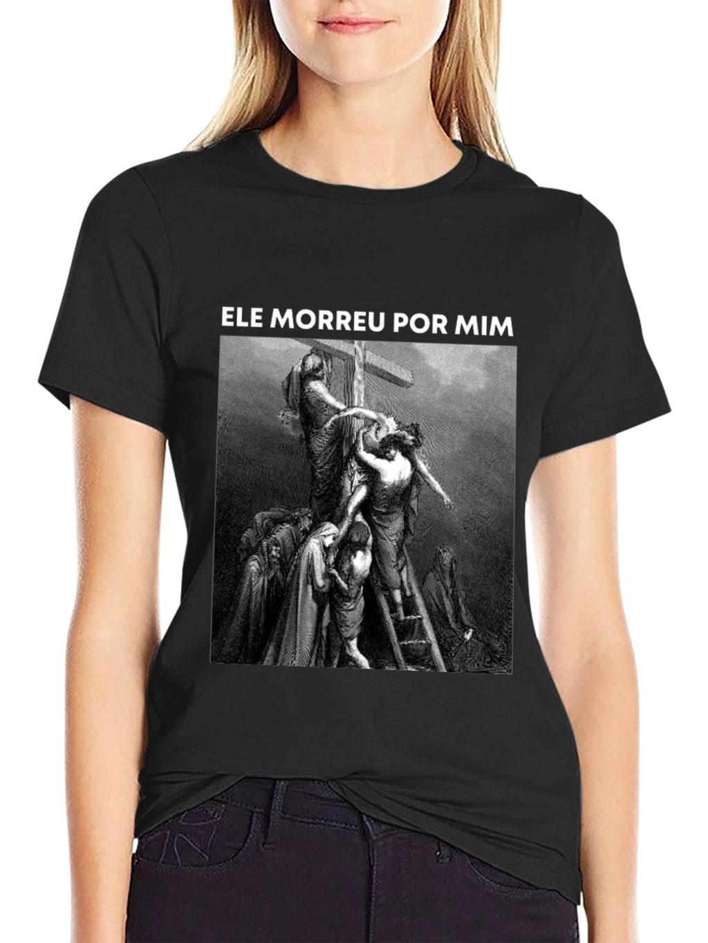 He Died For Me Graphic Tee - Black