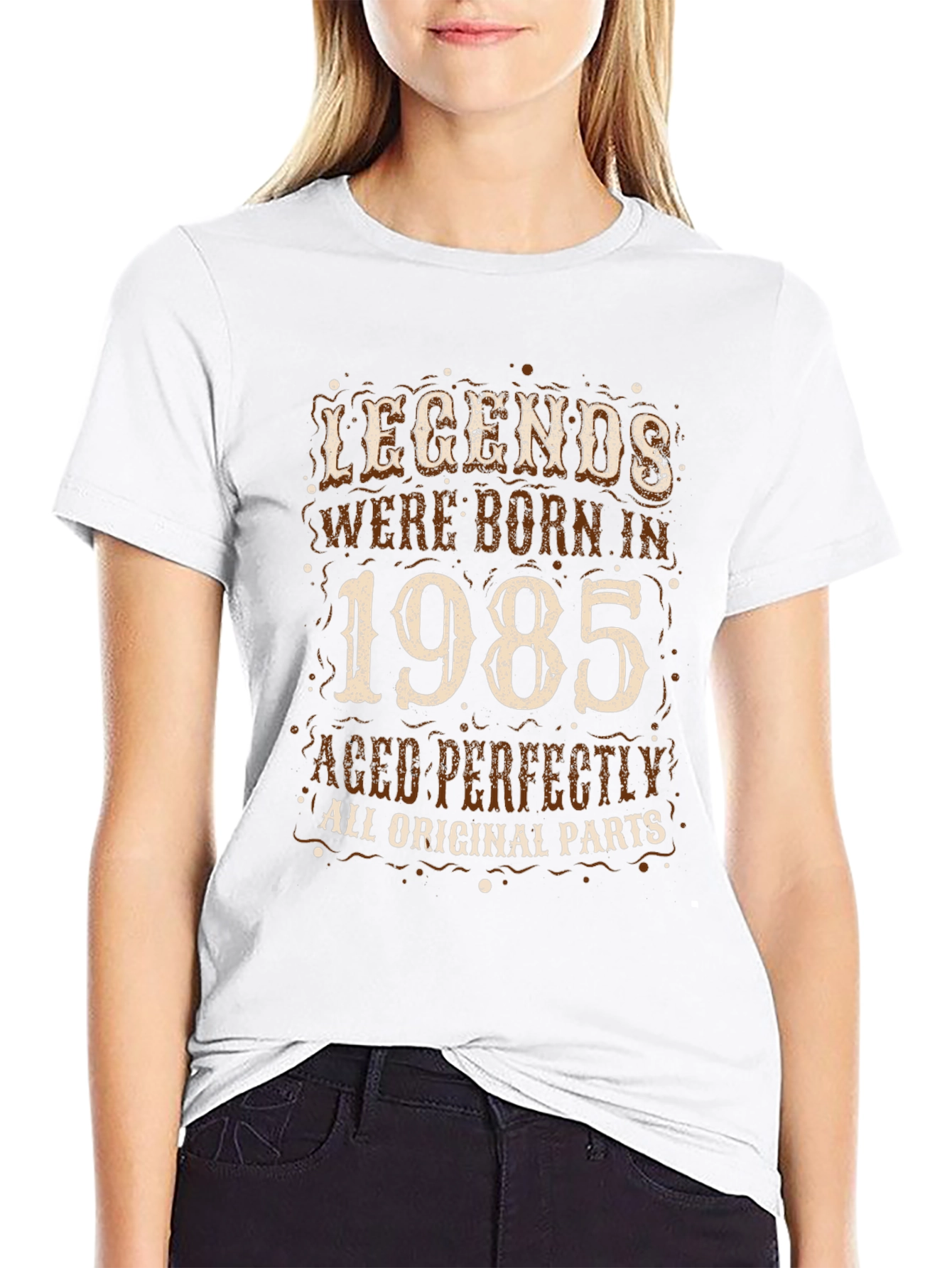 Legends Born in 1985 Black Graphic Tee