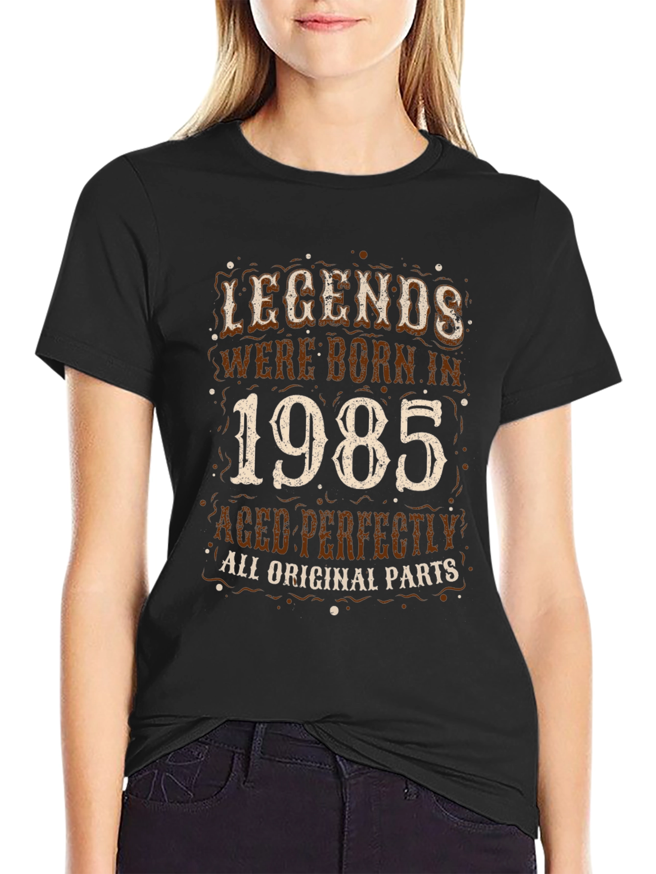 Legends Born in 1985 Black Graphic Tee