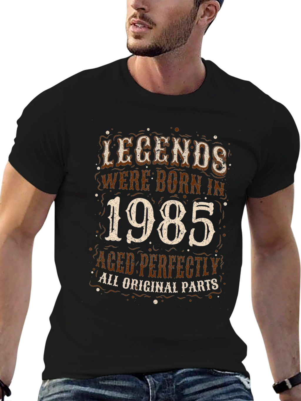 Legends Born in 1985 Black Graphic Tee
