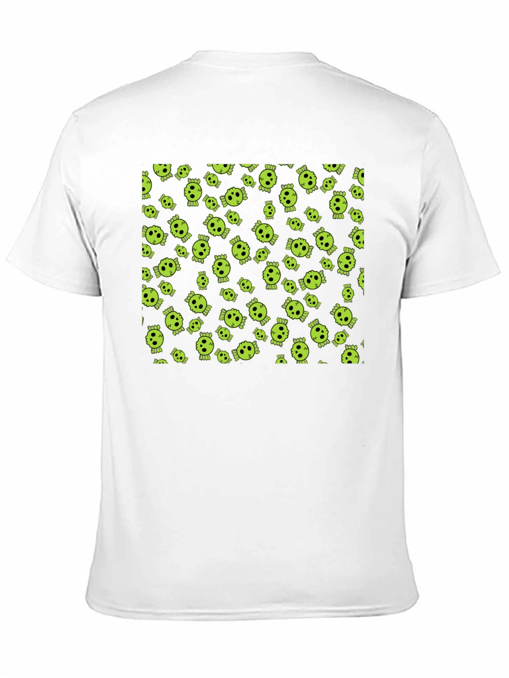 Skull Print Tee - Black Cotton Crew Neck