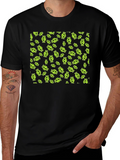 Skull Print Tee - Black Cotton Crew Neck