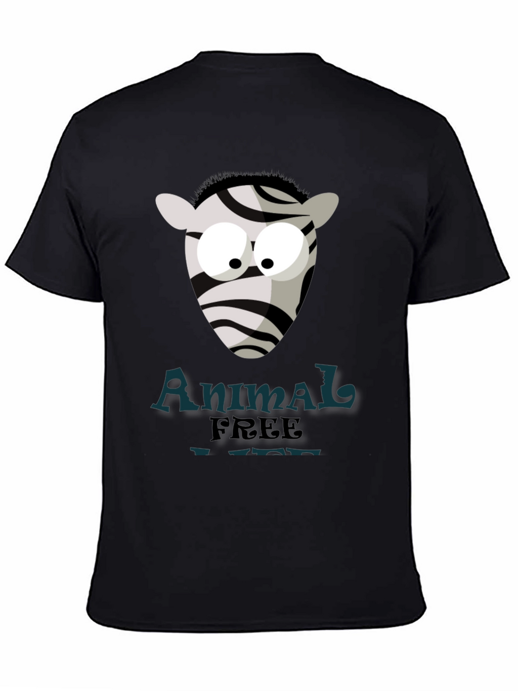 Animal Free T-Shirt with Cartoon Zebra Design