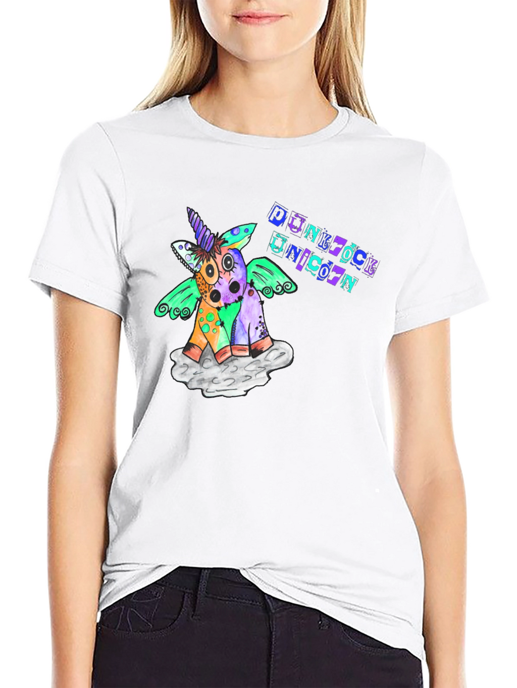 Punk Rock Unicorn Graphic T-Shirt