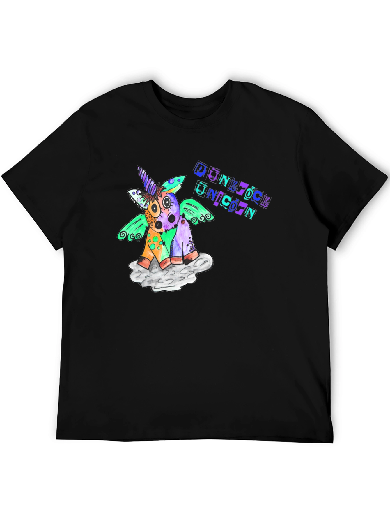 Punk Rock Unicorn Graphic T-Shirt