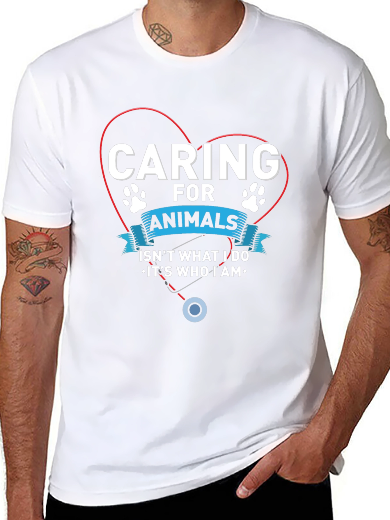 Caring For Animals T-Shirt - Veterinarian Pet Lover Tee