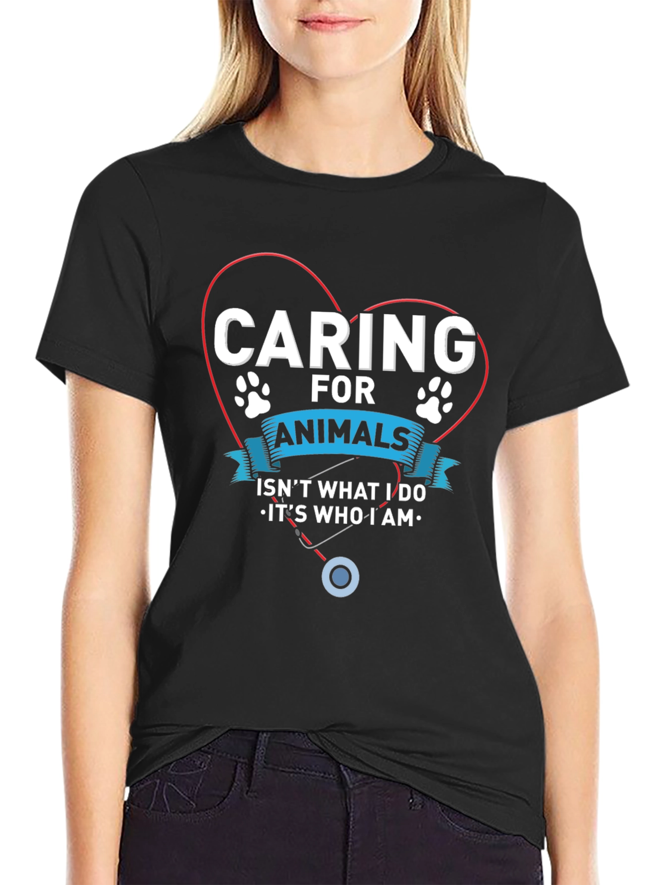 Caring For Animals T-Shirt - Veterinarian Pet Lover Tee