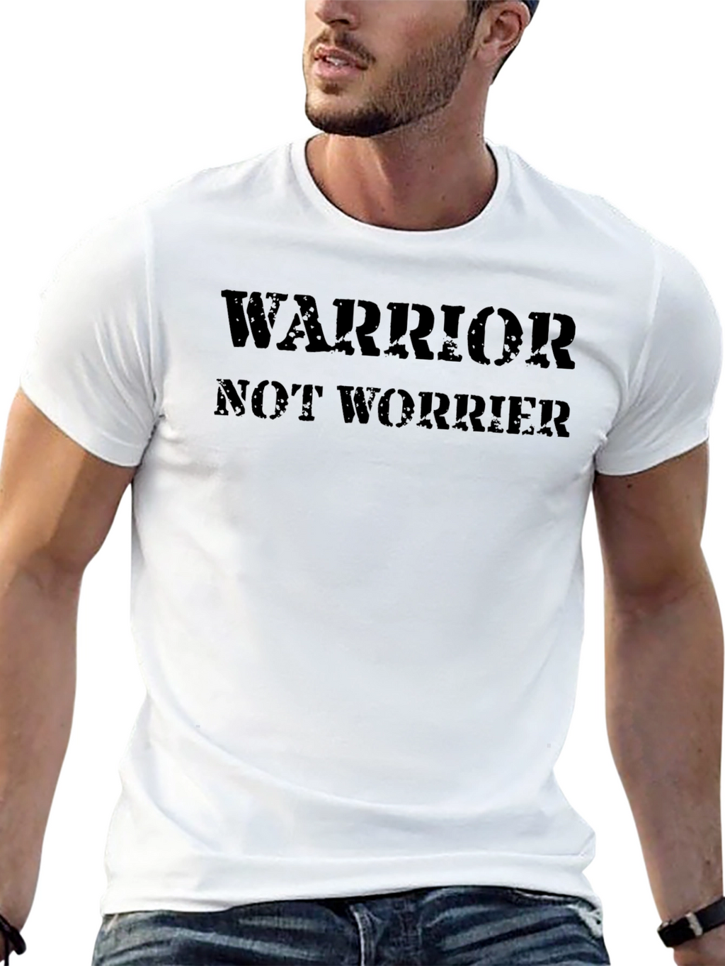 Warrior Not Worrier Black Graphic Tee