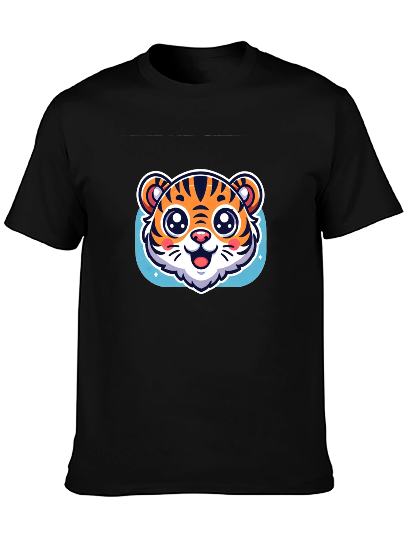 Cute Tiger Graphic Black T-Shirt