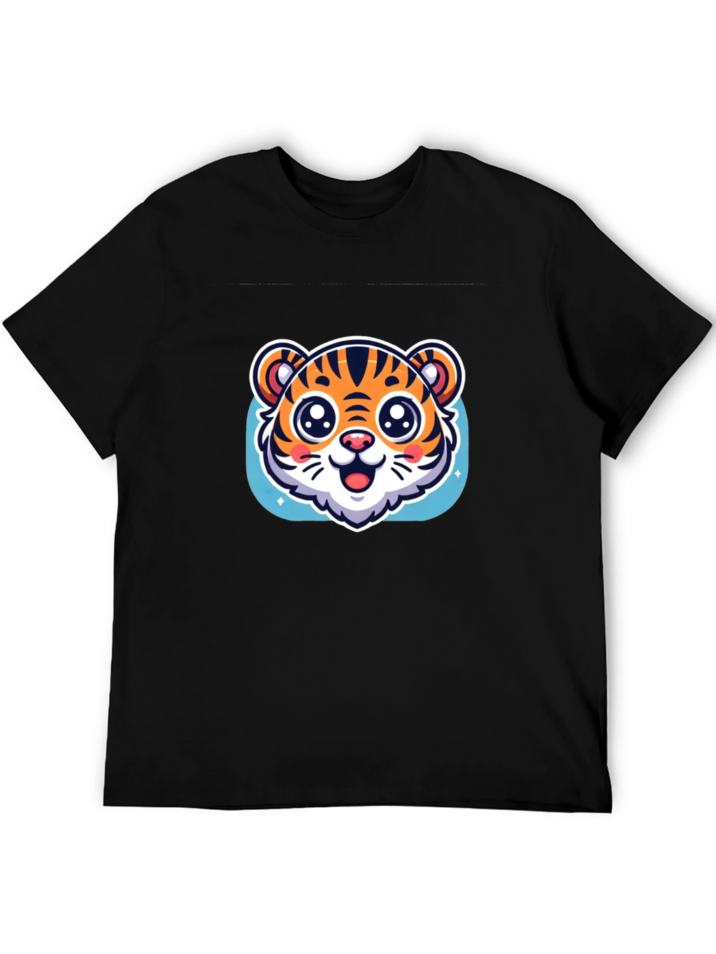 Cute Tiger Graphic Black T-Shirt