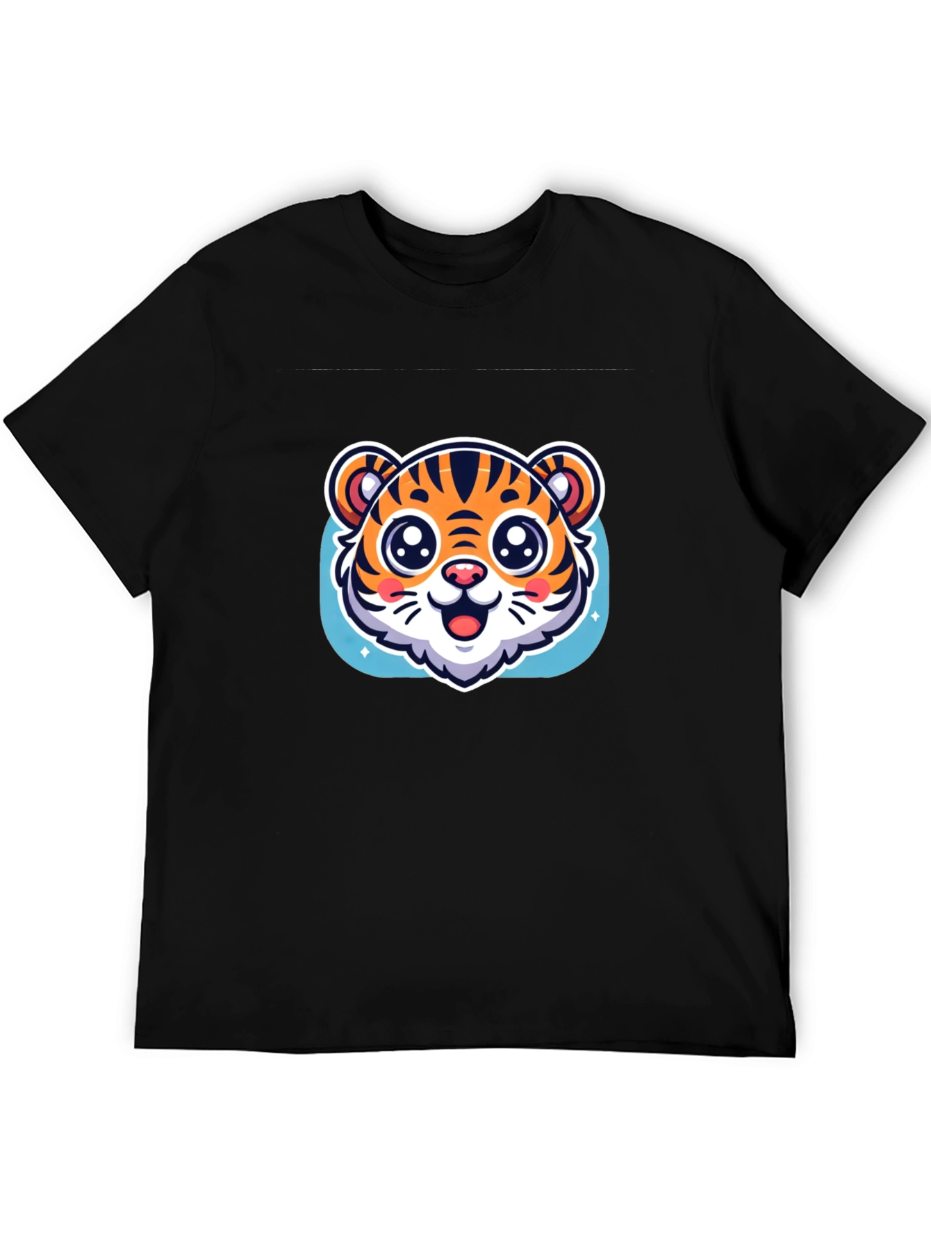 Cute Tiger Graphic Black T-Shirt