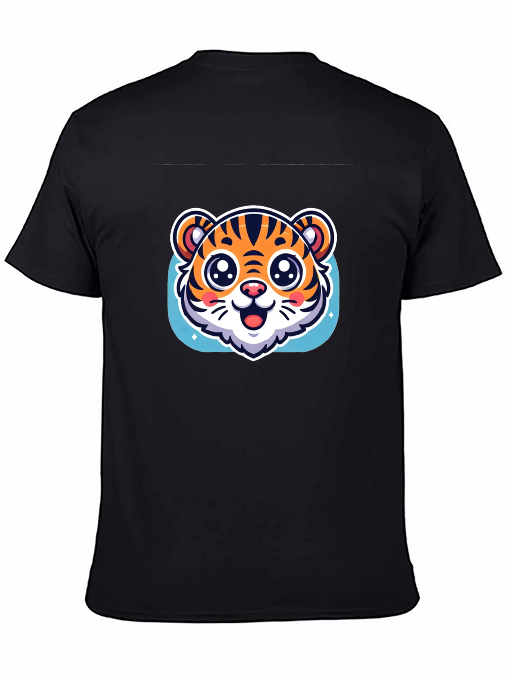 Cute Tiger Graphic Black T-Shirt