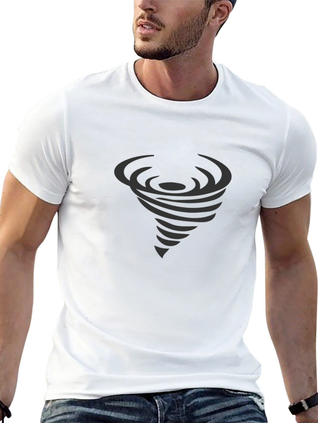 Tornado Graphic Tee - Stylish Mens Black T-Shirt
