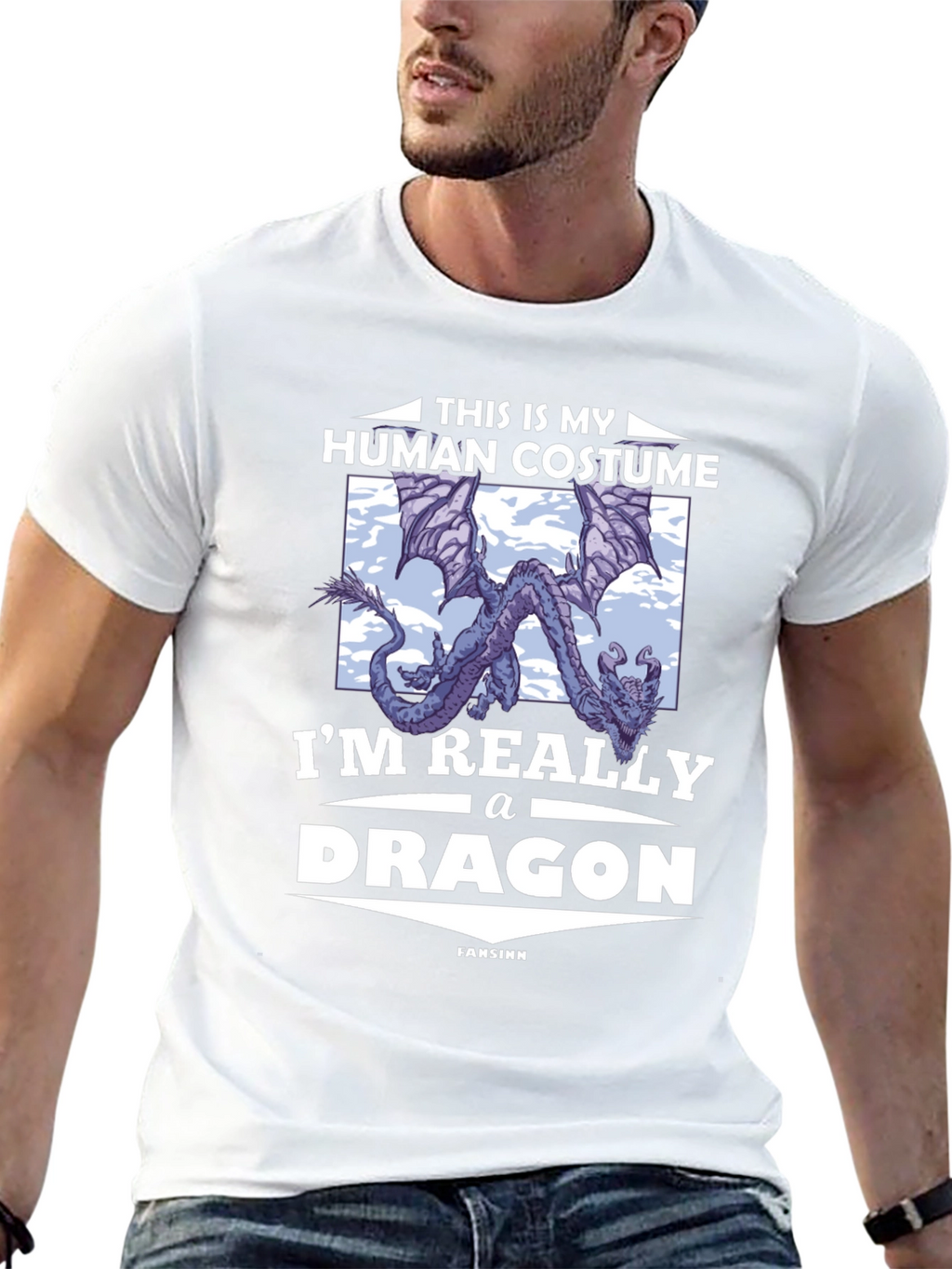 Human Costume Dragon T-Shirt - Funny Novelty Tee