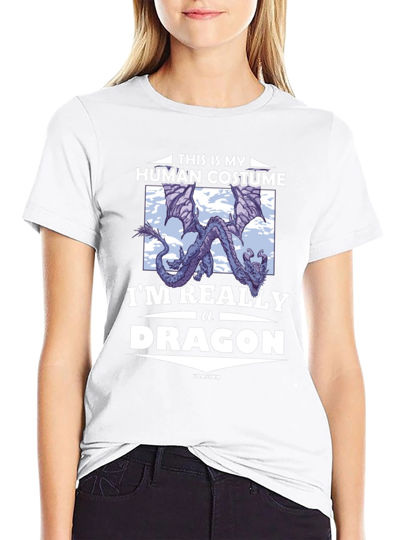 Human Costume Dragon T-Shirt - Funny Novelty Tee