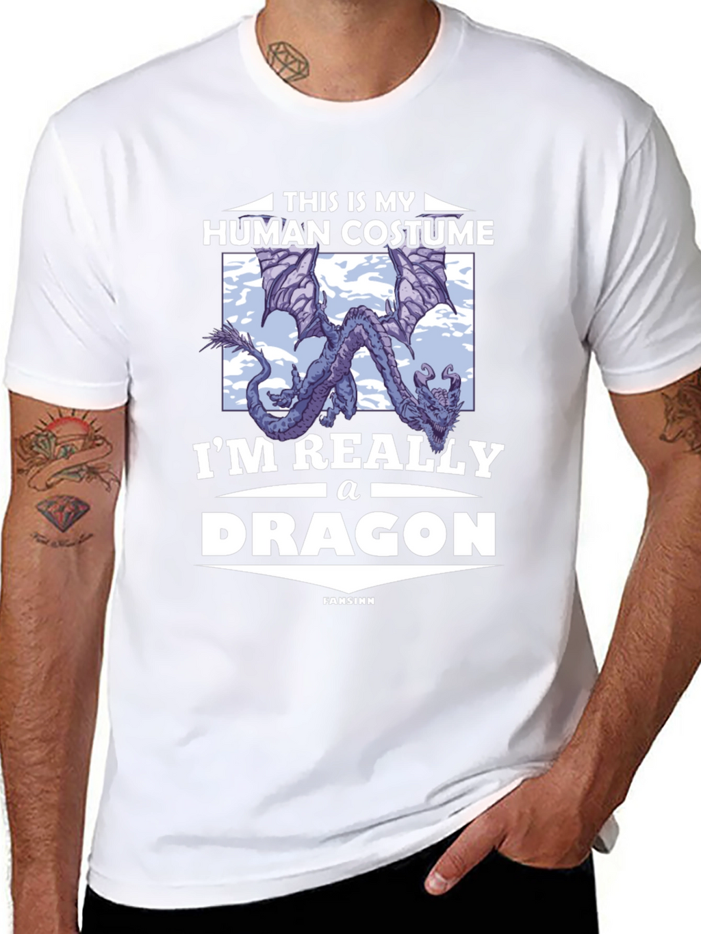 Human Costume Dragon T-Shirt - Funny Novelty Tee