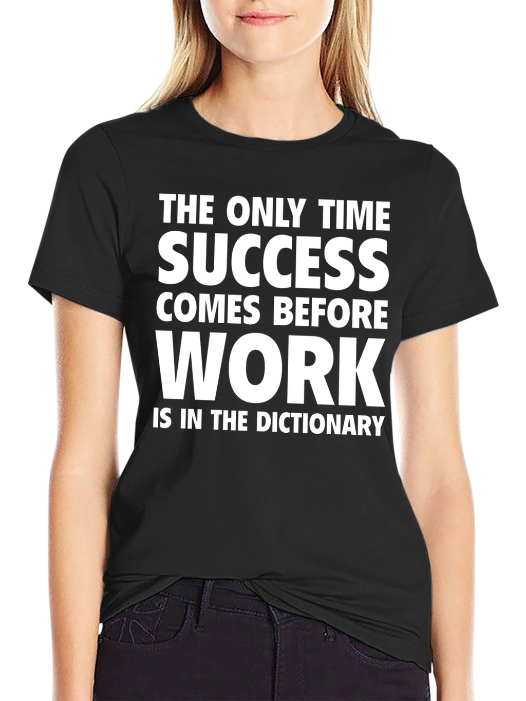 Inspirational Black T-Shirt: Success Before Work