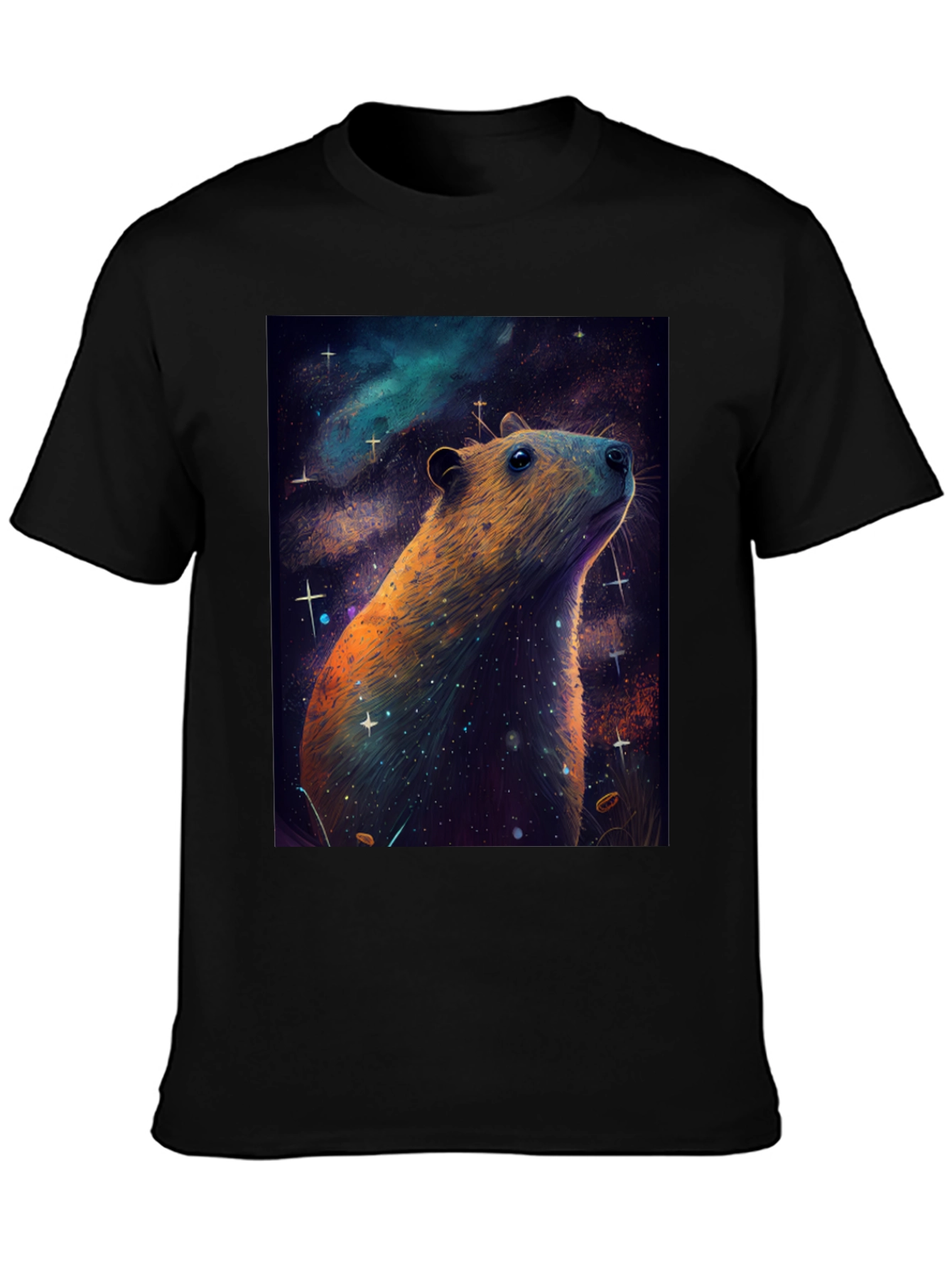 Cosmic Capybara T-Shirt -  Unique Space Art Tee