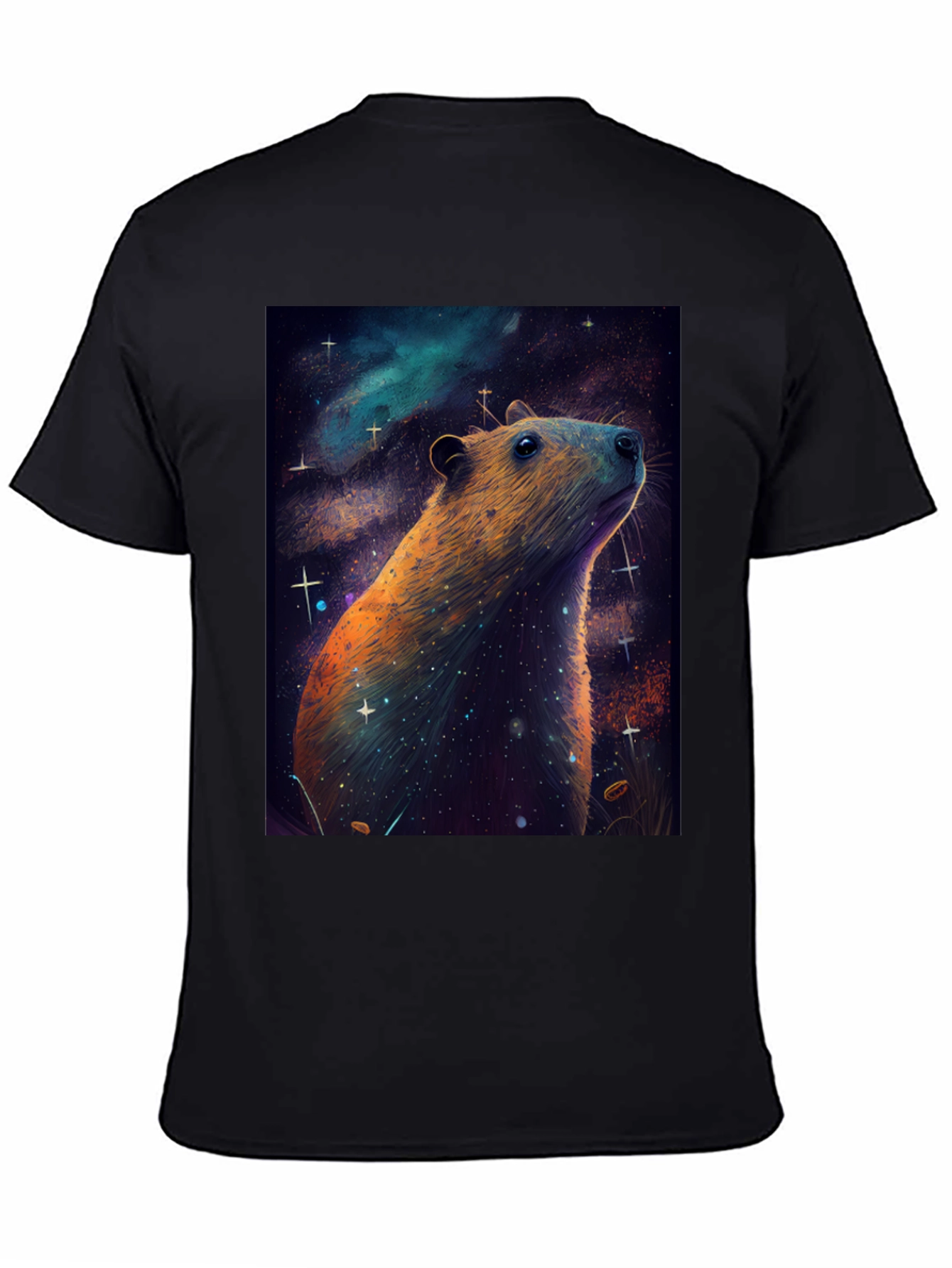 Cosmic Capybara T-Shirt -  Unique Space Art Tee