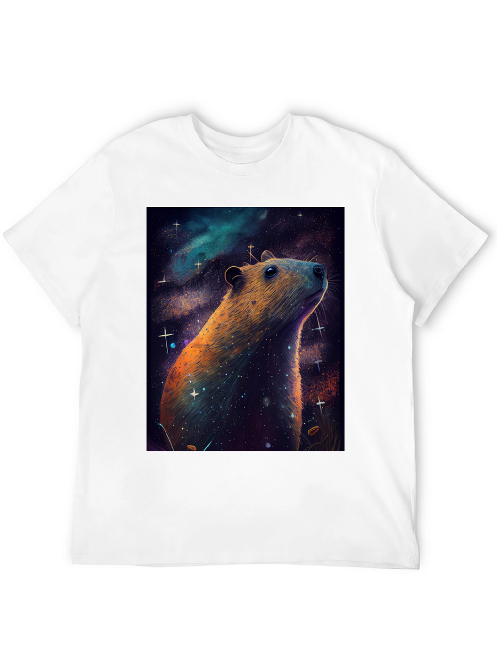 Cosmic Capybara T-Shirt -  Unique Space Art Tee
