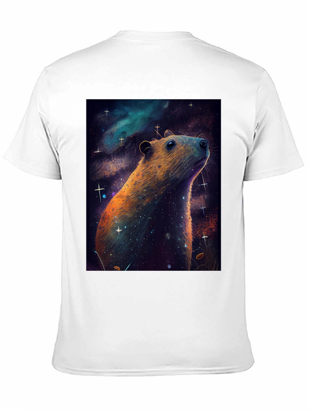 Cosmic Capybara T-Shirt -  Unique Space Art Tee