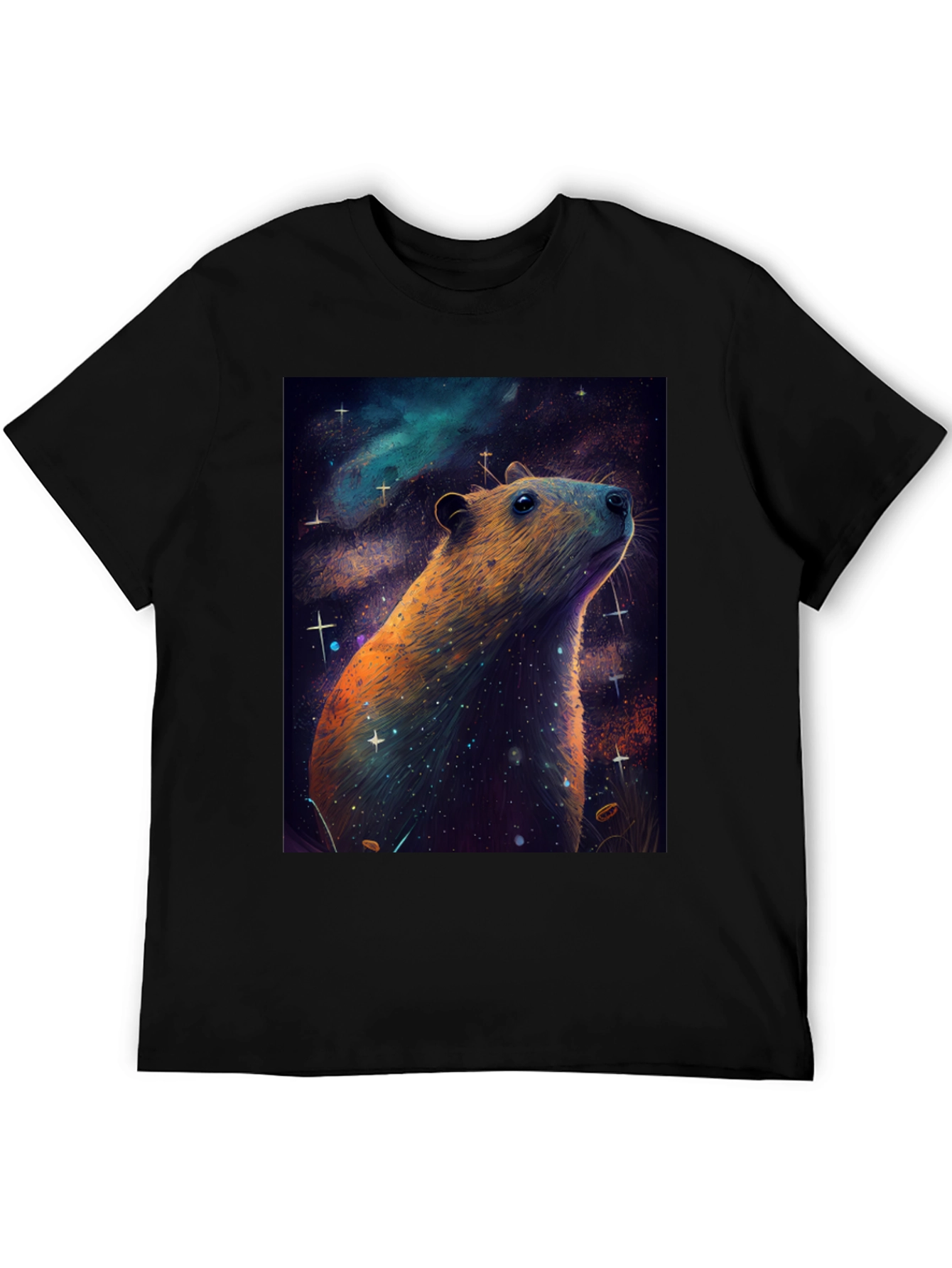 Cosmic Capybara T-Shirt -  Unique Space Art Tee